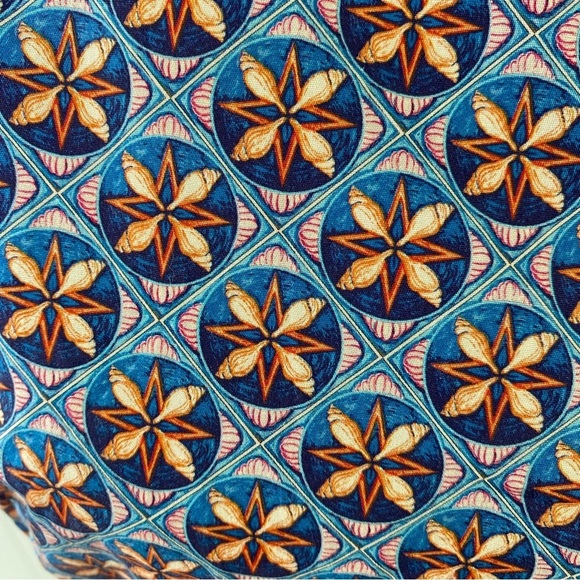 NicoBlu Coralie Sheath Dress Beaded Neckline Size 10 Shell Print Blue NEW $298 - Picture 4 of 16